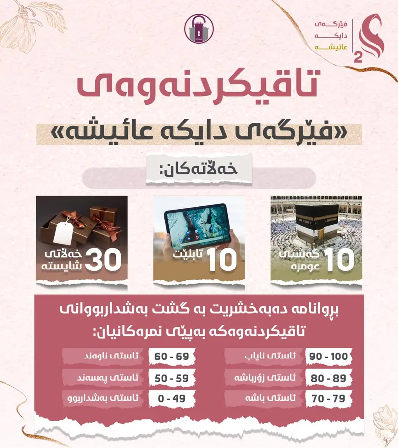تاقیکردنەوەی کۆتایی وەرزی دووەمی «فێرگەی دایکە عائیشە» 